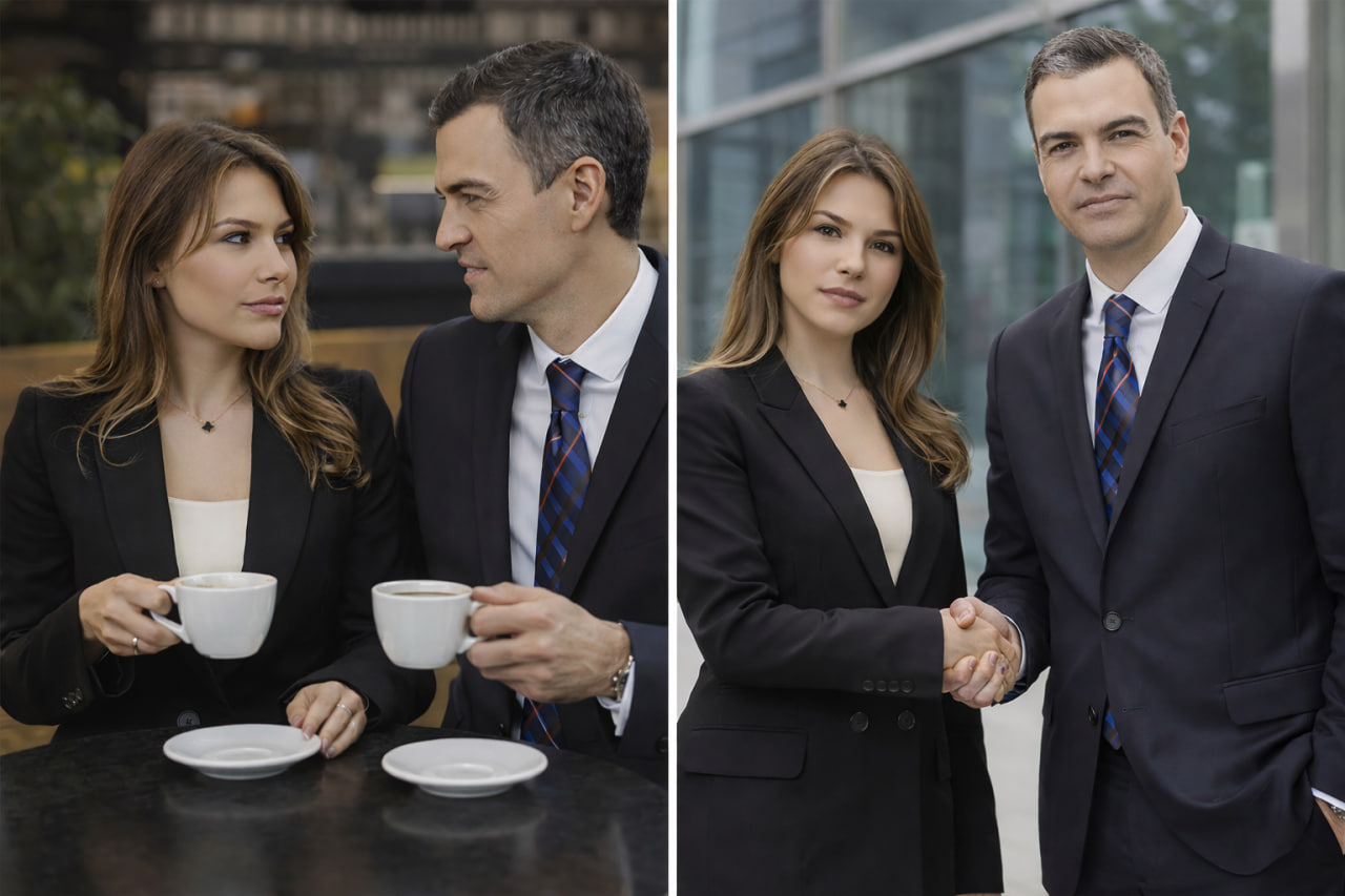 Pedro Sánchez y Sarah Johnson